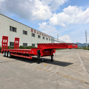 3 Axle Low bed semi trailer